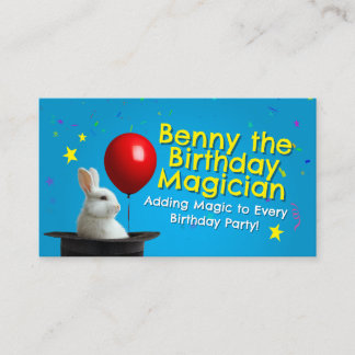 Magician Birthday Party Business Card 3.5" x 2.0"  Visitenkarte