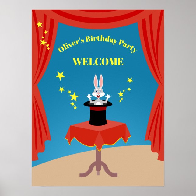 Magician Boy Show Geburtstagsparty Poster (Vorne)