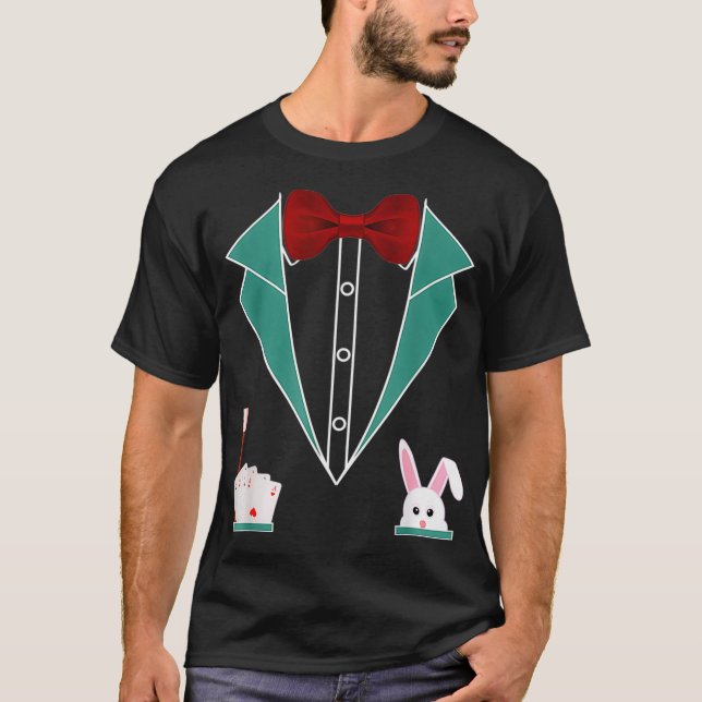 Magician Costume Funny Tuedo T-Shirt (Vorderseite)