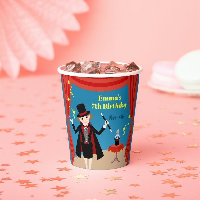 Magician Girl Show Birthday Party Pappbecher (Insitu)