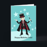 Magician Kid Birthday Party Karte<br><div class="desc">Dieses Produkt ist für Kinder, die Magie und Zauberer Liebe. Es zeigt einen niedlichen kleinen Zauberknabe darstellende Zaubertricks mit einem Zauberhut, Zauberstab und Kaninchen. Dieses Produkt ist ideal für eine Geburtstagsfeier zum Thema Magier oder für Kinder, die Zaubertricks Liebe. Sehr einfach mit Ihren eigenen Worten, Schriftart oder Schriftart-Farbe anpassen. Es...</div>