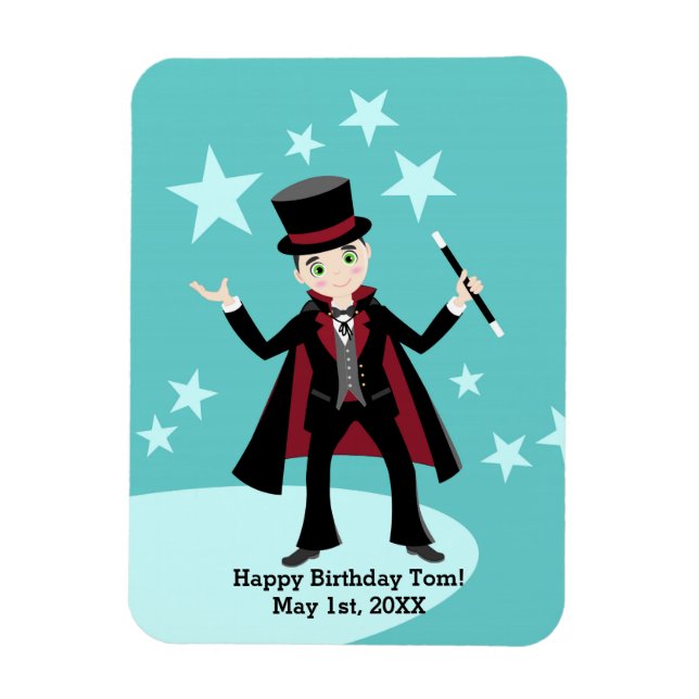 Magician Kindergeburtstag Party Magnet (Vertikal)
