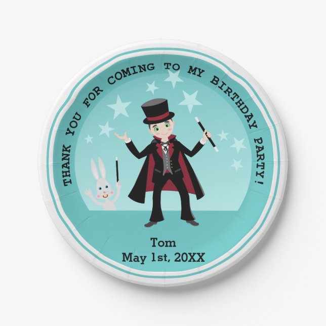 Magician Kindergeburtstag Party Pappteller (Vorderseite)