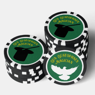 Magician Personalisiert Top Hat und Dove Pokerchips