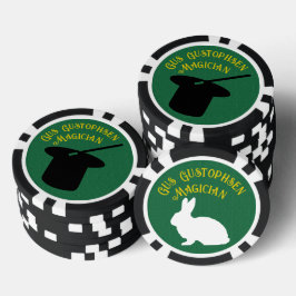 Magician Personalized Top Hat and Rabbit  Pokerchips