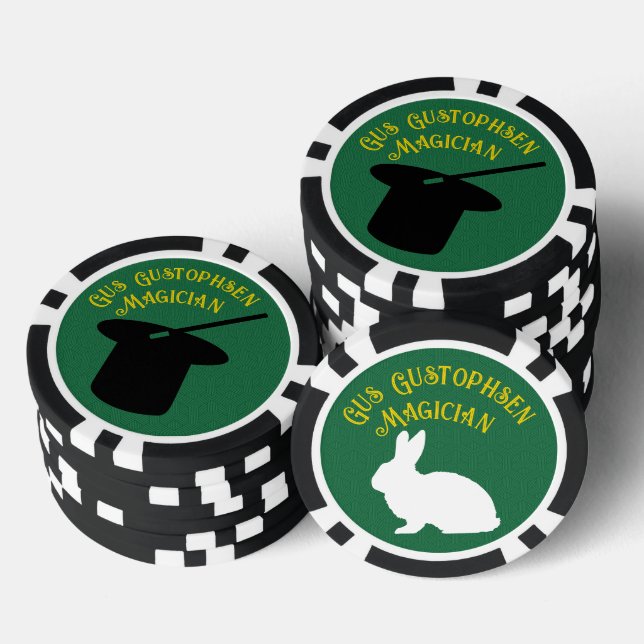 Magician Personalized Top Hat and Rabbit  Pokerchips (Stapel)