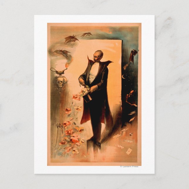 Magician Pulling Rose aus Hat Poster Postkarte (Vorderseite)