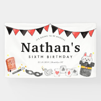 Magician Rabbit Wand Magic Show Geburtstagsparty Banner