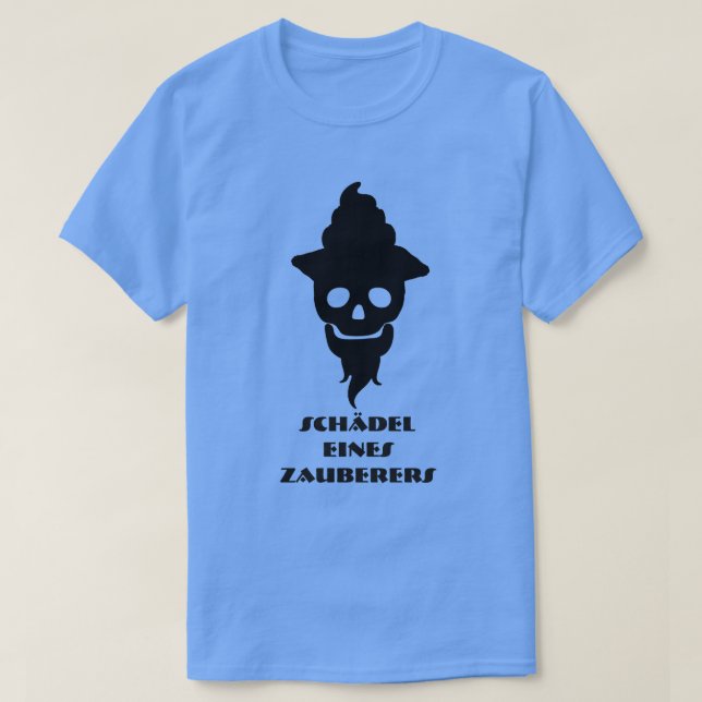 Magician sku und Text Schädel eines Zauberers T-Shirt (Design vorne)