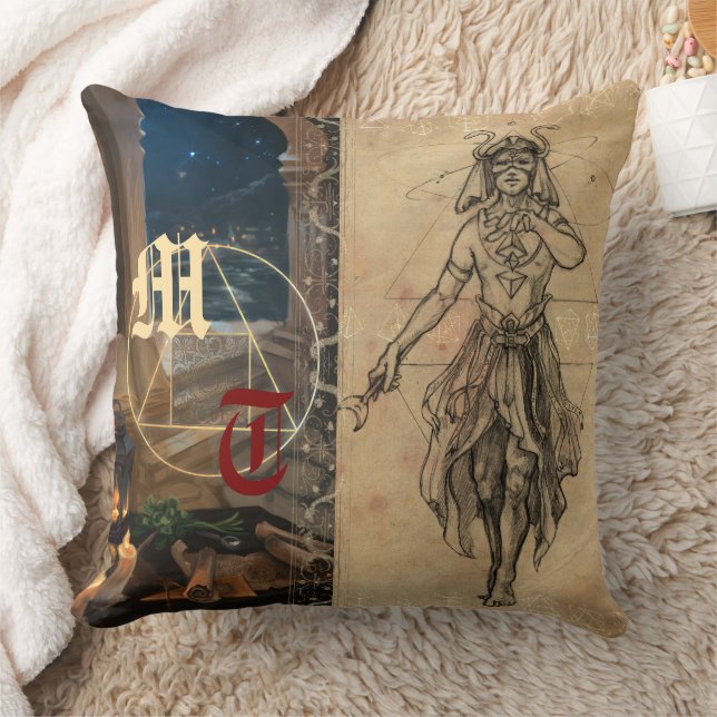 Magician tarot alchemy elegant & monogram  kissen (Decke)