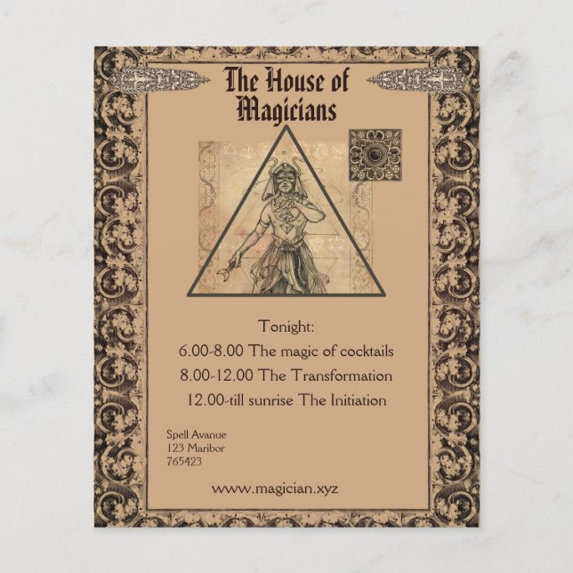 Magician Tarot Card Kunst personalisierbar Flyer (Vorne)