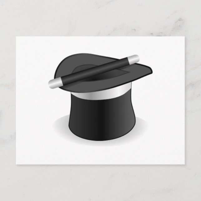 Magician Wand und Hat Postkarte (Vorderseite)