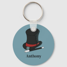 Magicians Hat and Magic Wand Personalisiert Schlüsselanhänger