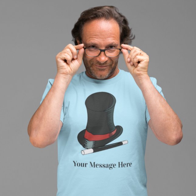 Magicians Hat and Magic Wand Personalisiert T-Shirt (Von Creator hochgeladen)
