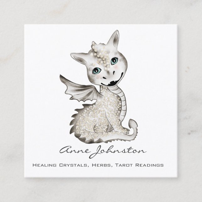 Magick Dragon Business Card Quadratische Visitenkarte (Vorderseite)