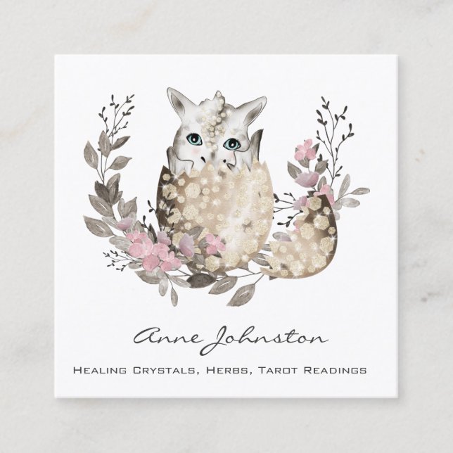 Magick Dragon Egg Business Card Quadratische Visitenkarte (Vorderseite)