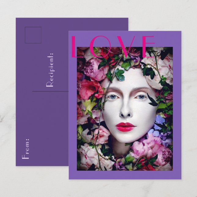 Magicki Blume Maiden Goddess Lavender Lila Postkarte (Vorne/Hinten)