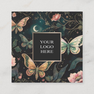Magiclal Midnight Garden Square Business Card Quadratische Visitenkarte