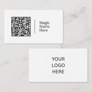 Magie beginnt hier Anpassbarer QR-Code & Logo Visitenkarte