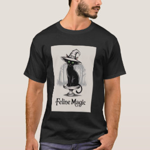 Magie der Katzen Schwarzes Katzendesign für Hallow T-Shirt