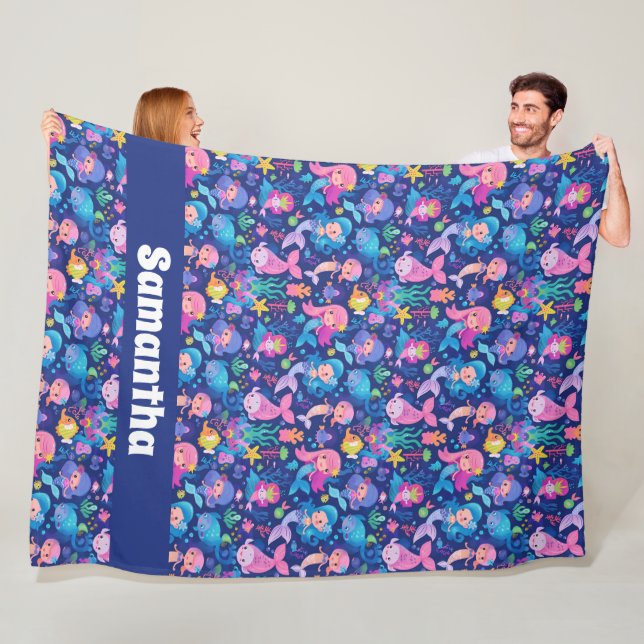 Magie der Meerjungfrau mit einer Personalisierten Fleecedecke (Beispiel)