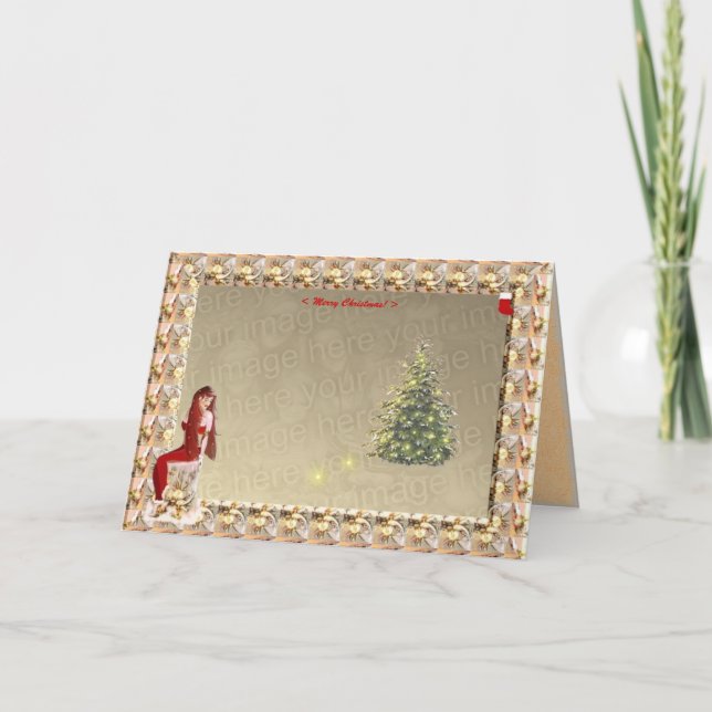 Magie der Weihnachten. Template #2 Feiertagskarte (Vorderseite)