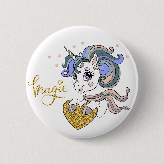 Magie des Einhorns Button (Vorderseite)