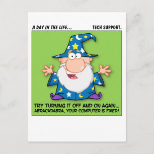 Magie des technischen Supports Postkarte