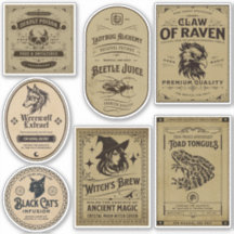 Magie des Vintagen Halloween-Hexentränke-Labels