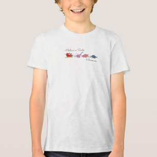 "Magie des Weihnachtsmanns und der Dinosaurier" Tri-Blend Shirt