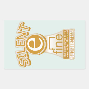 Magie e Regel PHONICS Englisch lernen Rechteckiger Aufkleber