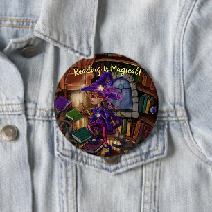 Magie in der Bibliothek 'Lesen ist Magisch' Button