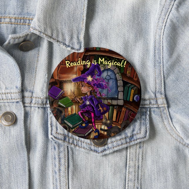 Magie in der Bibliothek 'Lesen ist Magisch' Button (Beispiel)