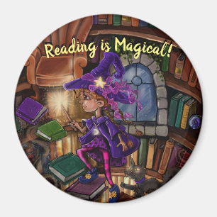 Magie in der Bibliothek 'Lesen ist Magisch' Magnet