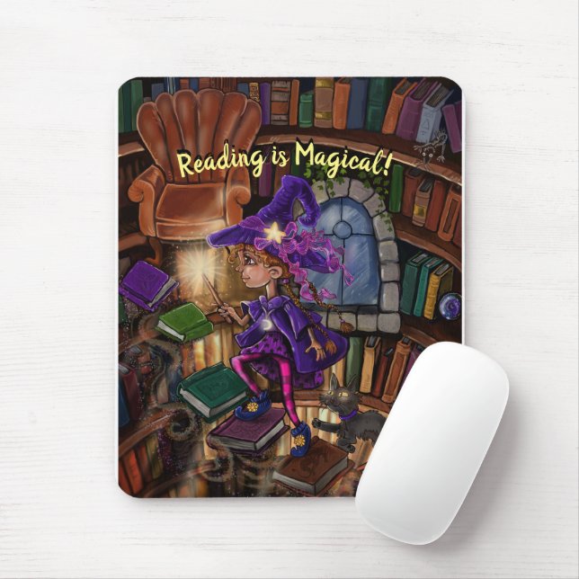Magie in der Bibliothek 'Lesen ist Magisch' Mousepad (Mit Mouse)