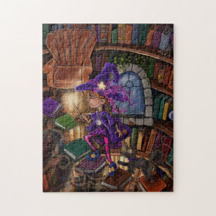 Magie in der Bibliothek Poster Puzzle