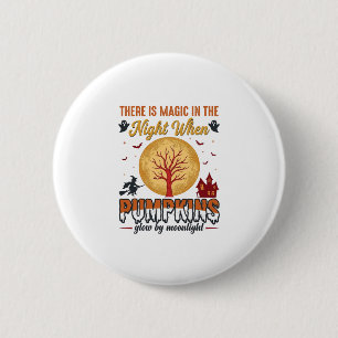 Magie in der Nacht Halloween-Kürbisse Vintage-Desi Button