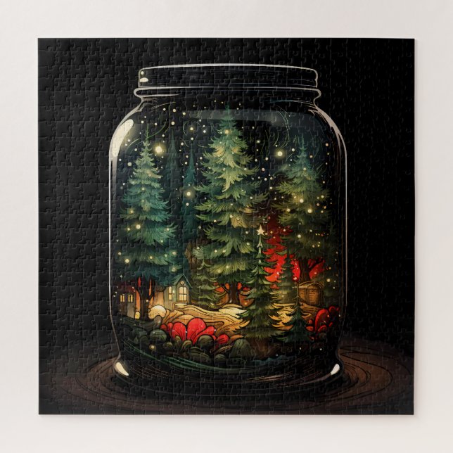 Magie in einem Jar - Deep Woods Weihnachten Puzzle (Vertikal)