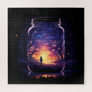Magie in einem Jar - verzauberter Wald Puzzle