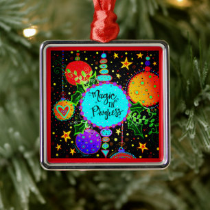 Magie in Progress Niedlich farbenfroh whimsical Ornament Aus Metall