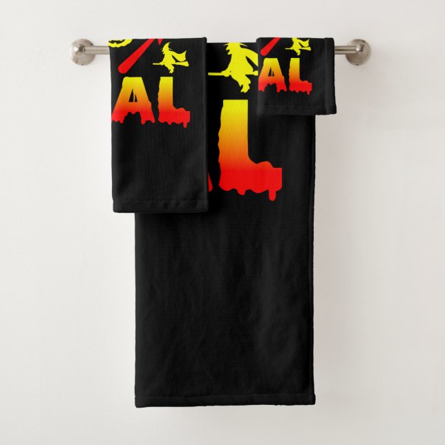 Magie ist echter Halloween Pumpkin Hexe Zauber Wan Badhandtuch Set (Insitu)