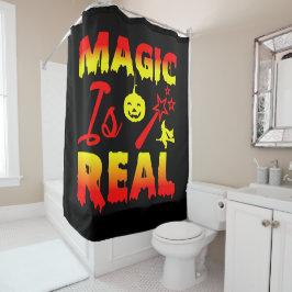 Magie ist echter Halloween Pumpkin Hexe Zauber Wan Duschvorhang