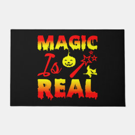 Magie ist echter Halloween Pumpkin Hexe Zauber Wan Fußmatte