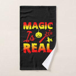 Magie ist echter Halloween Pumpkin Hexe Zauber Wan Handtuch