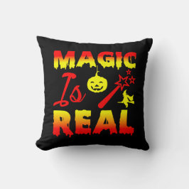 Magie ist echter Halloween Pumpkin Hexe Zauber Wan Kissen