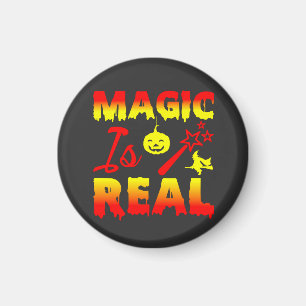 Magie ist echter Halloween Pumpkin Hexe Zauber Wan Magnet