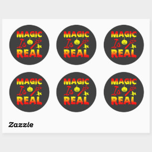 Magie ist echter Halloween Pumpkin Hexe Zauber Wan Runder Aufkleber