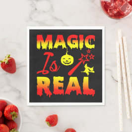 Magie ist echter Halloween Pumpkin Hexe Zauber Wan Serviette