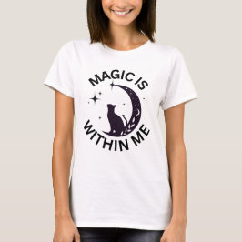 Magie ist in mir Katze + Mond T-Shirt