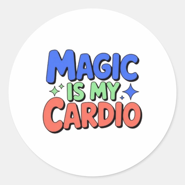 Magie ist mein Cardio – Whimsischer Hexen-Aufklebe Runder Aufkleber (Vorderseite)